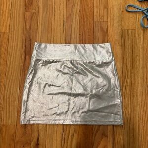 Silver Pencil Mini Skirt for Night Out